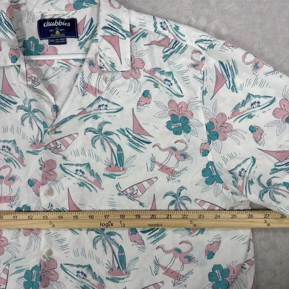 Chubbies Shirt Mens XXL Hawaiian Floral Tropical Short Sleeve Button Up Rayon